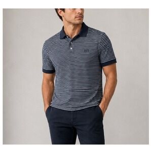 Michael Kors Men's Blue Striped Short Sleeve Polo Shirt Size L NWOT
